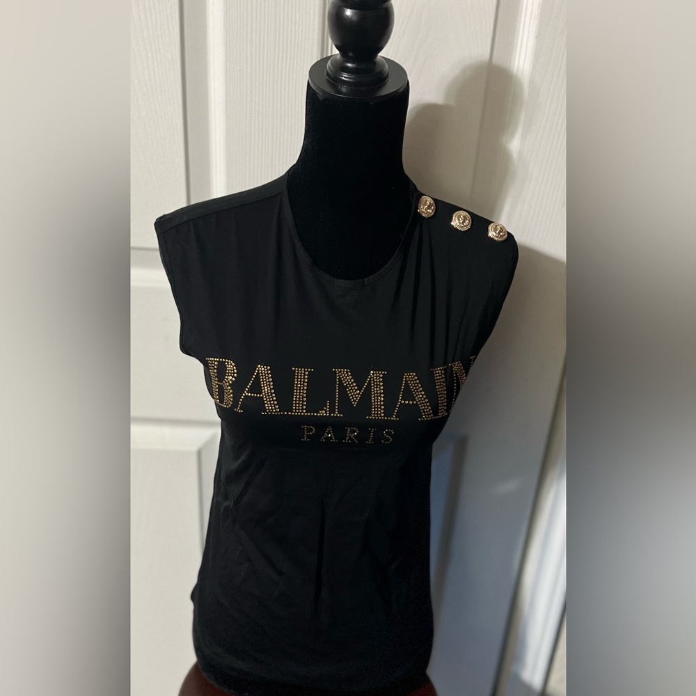 Black Cotton Logo T-Shirt size 36  size S - Picture 10 of 15